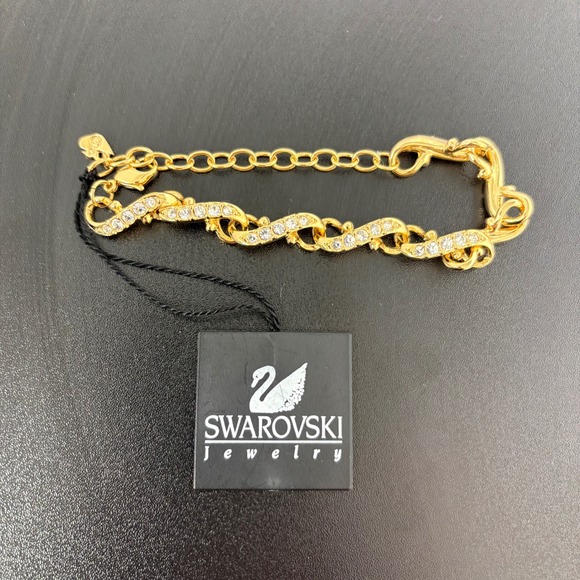 Swarovski Jewelry - Swarovski Womens Bracelet OS Gold Crystal Link Adjustable NWT Gift Jewelry